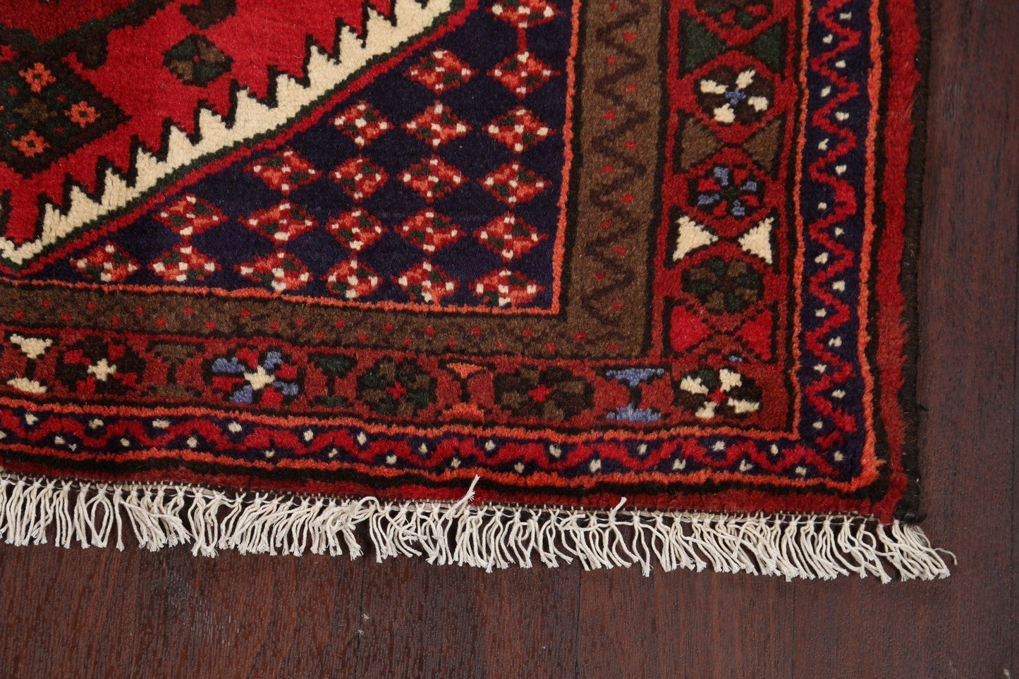 Geometric Hamedan Persian Area Rug 3x5