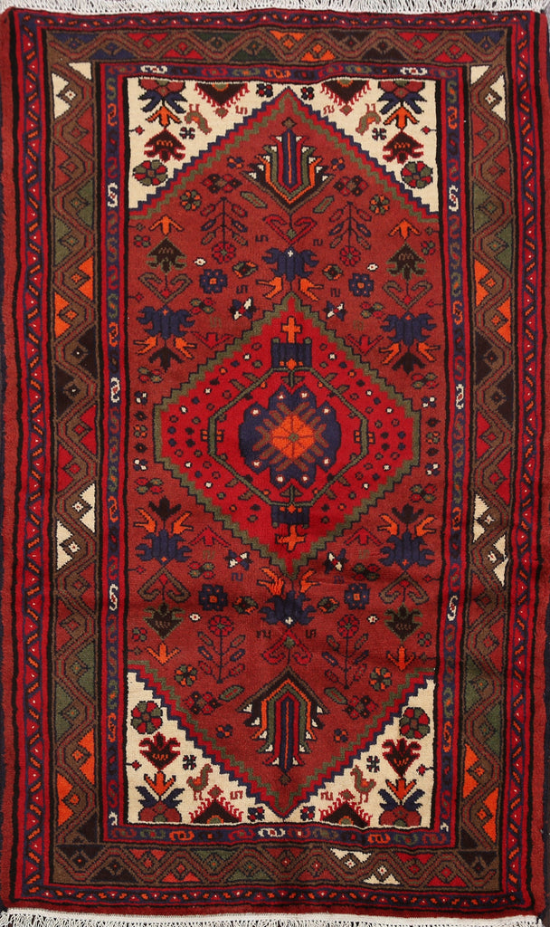 Tribal Hamedan Persian Area Rug 3x5