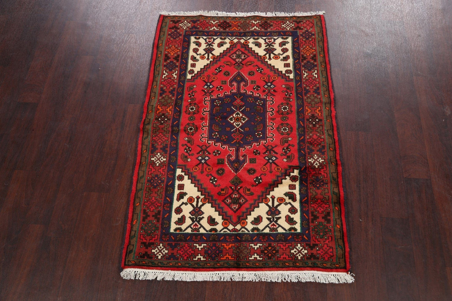 Tribal Hamedan Persian Area Rug 3x5