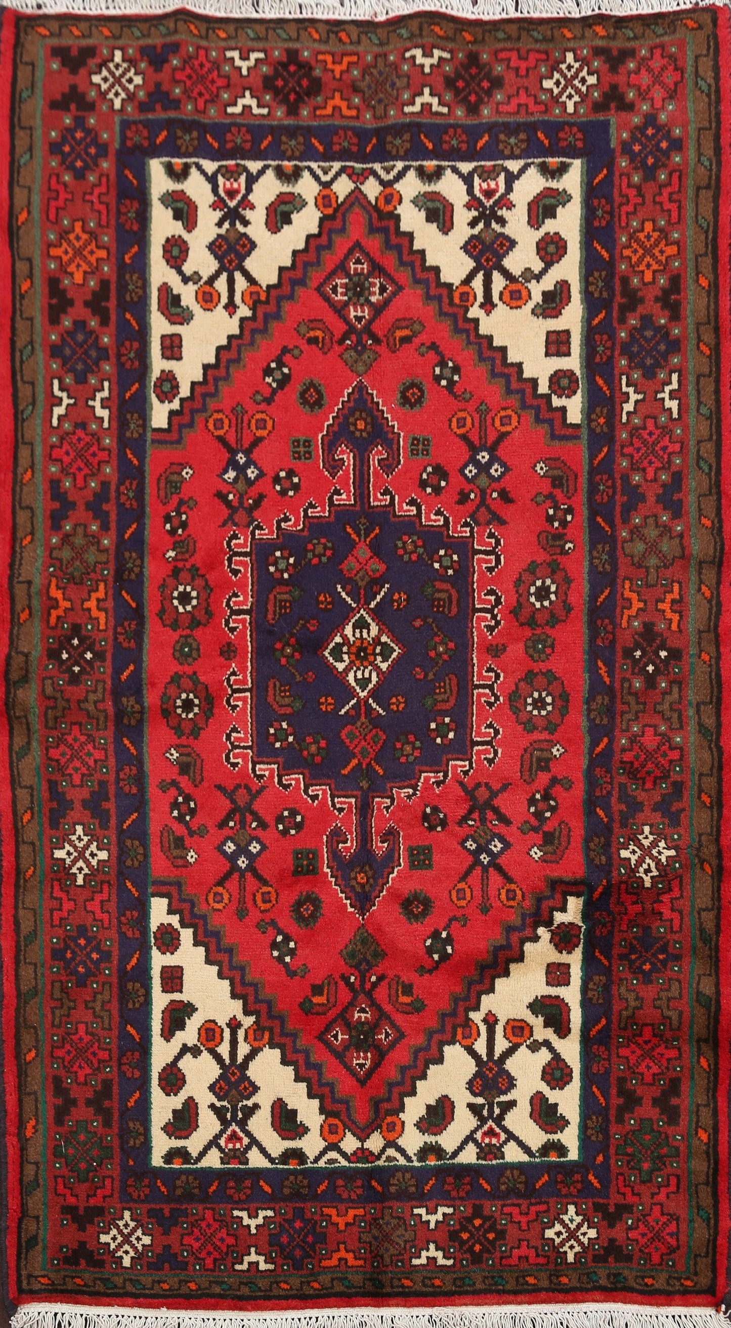 Tribal Hamedan Persian Area Rug 3x5