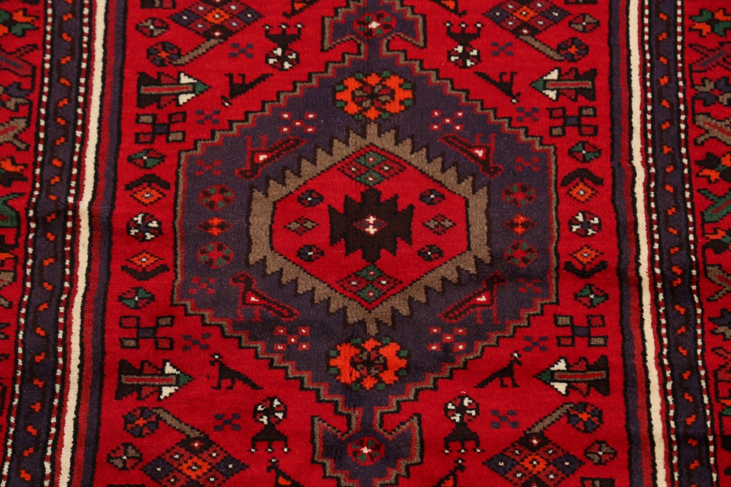 Tribal Hamedan Persian Area Rug 3x5