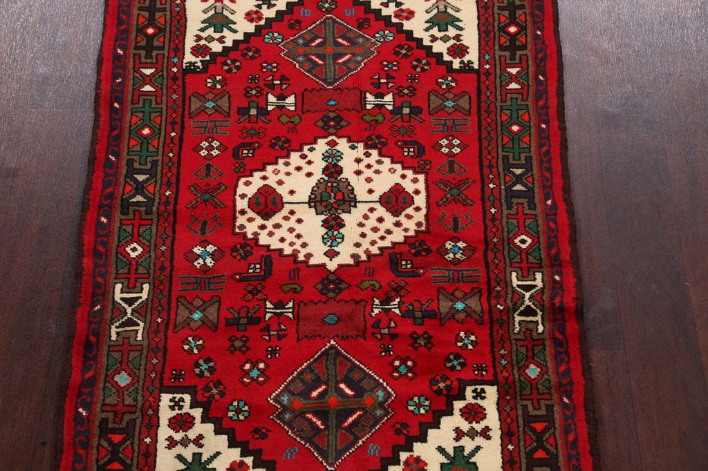 Geometric Hamedan Persian Area Rug 3x5