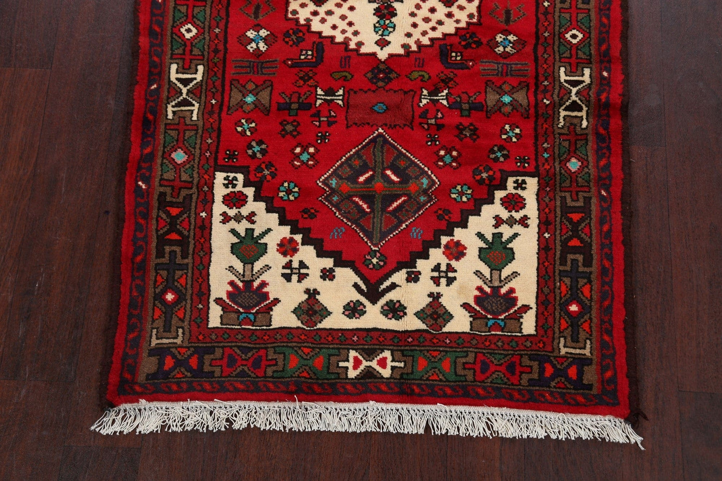 Geometric Hamedan Persian Area Rug 3x5