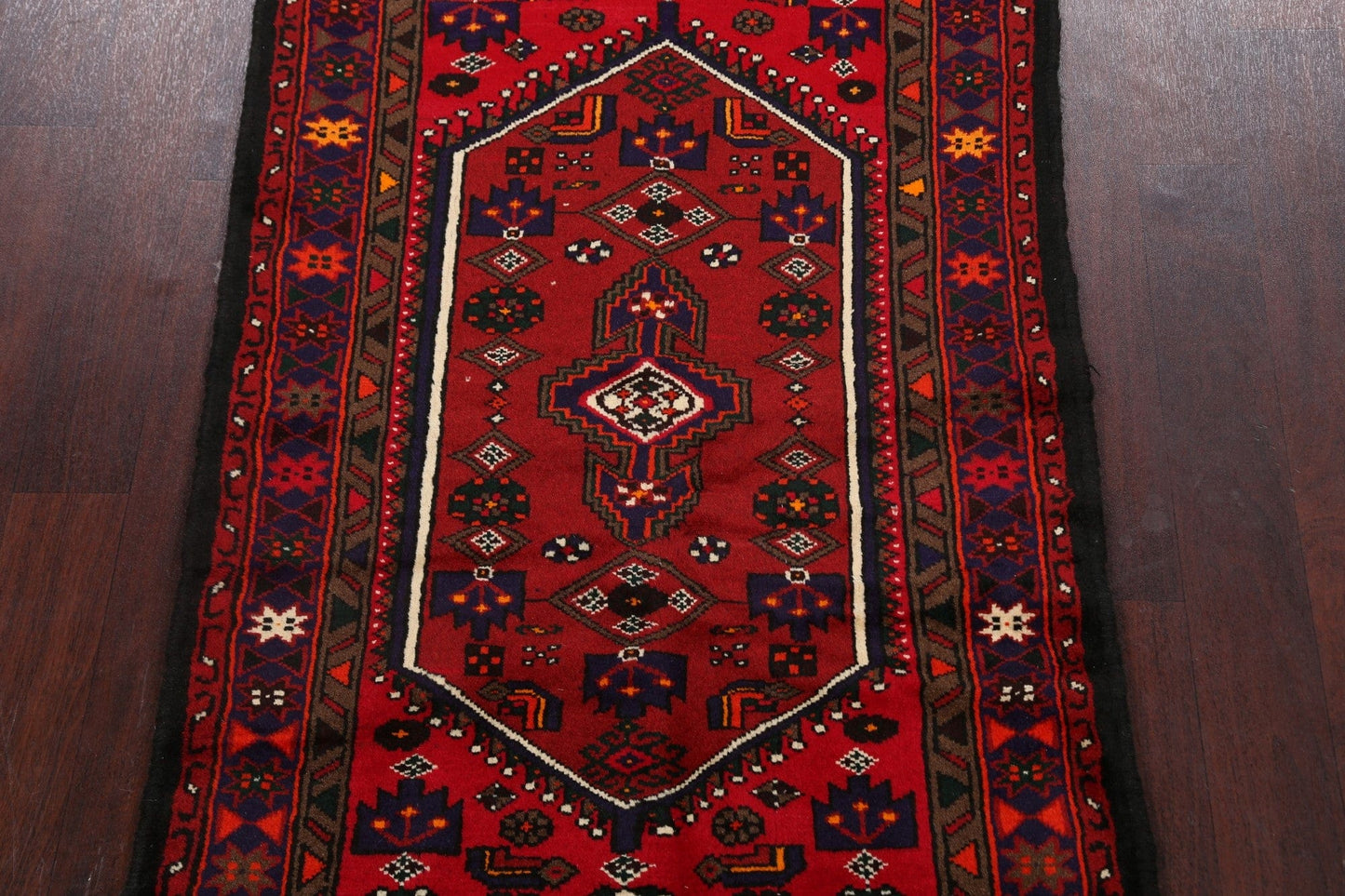 Geometric Hamedan Persian Area Rug 3x5