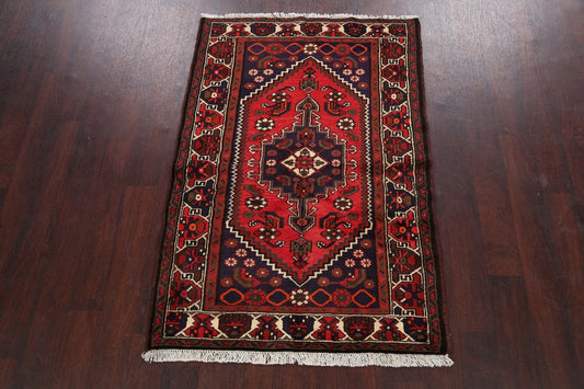 Geometric Hamedan Persian Area Rug 3x5