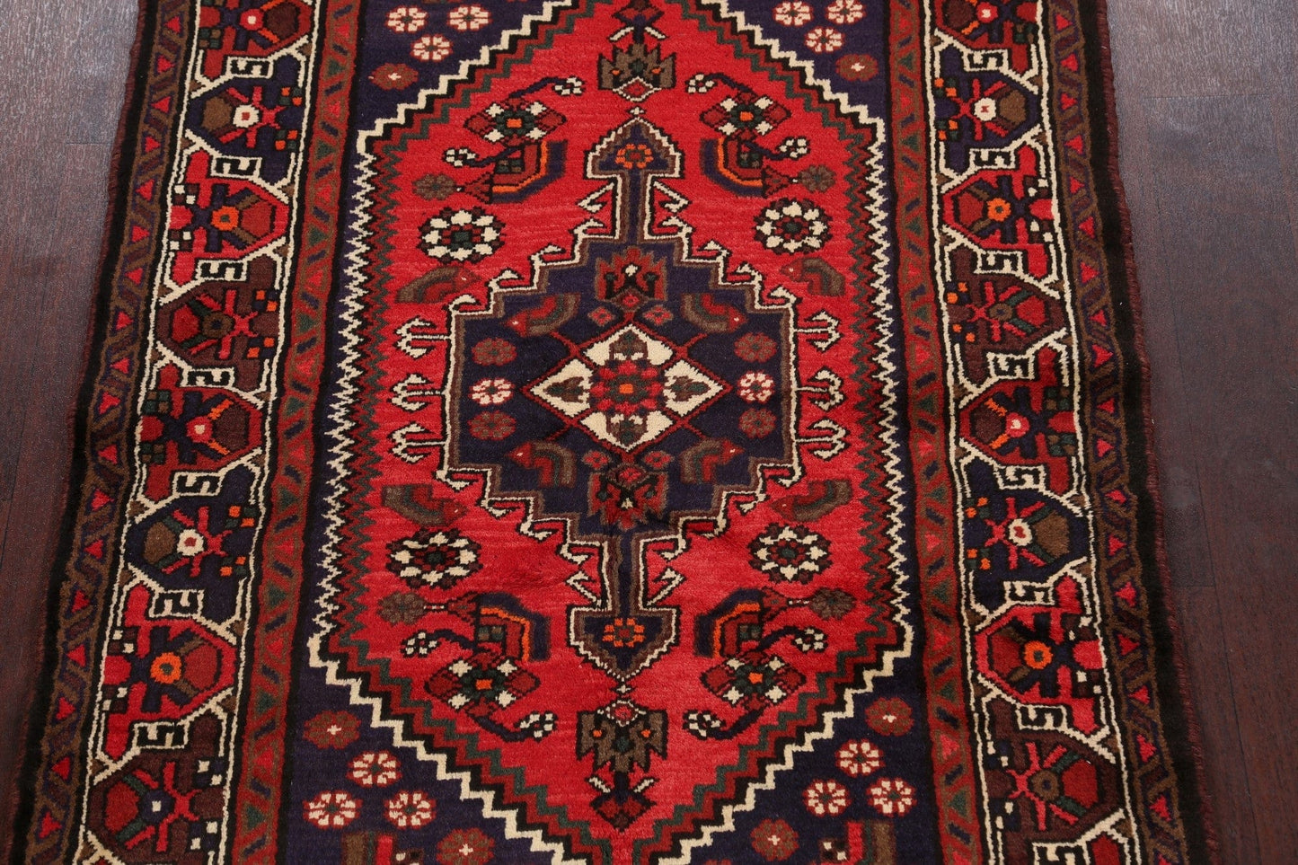 Geometric Hamedan Persian Area Rug 3x5