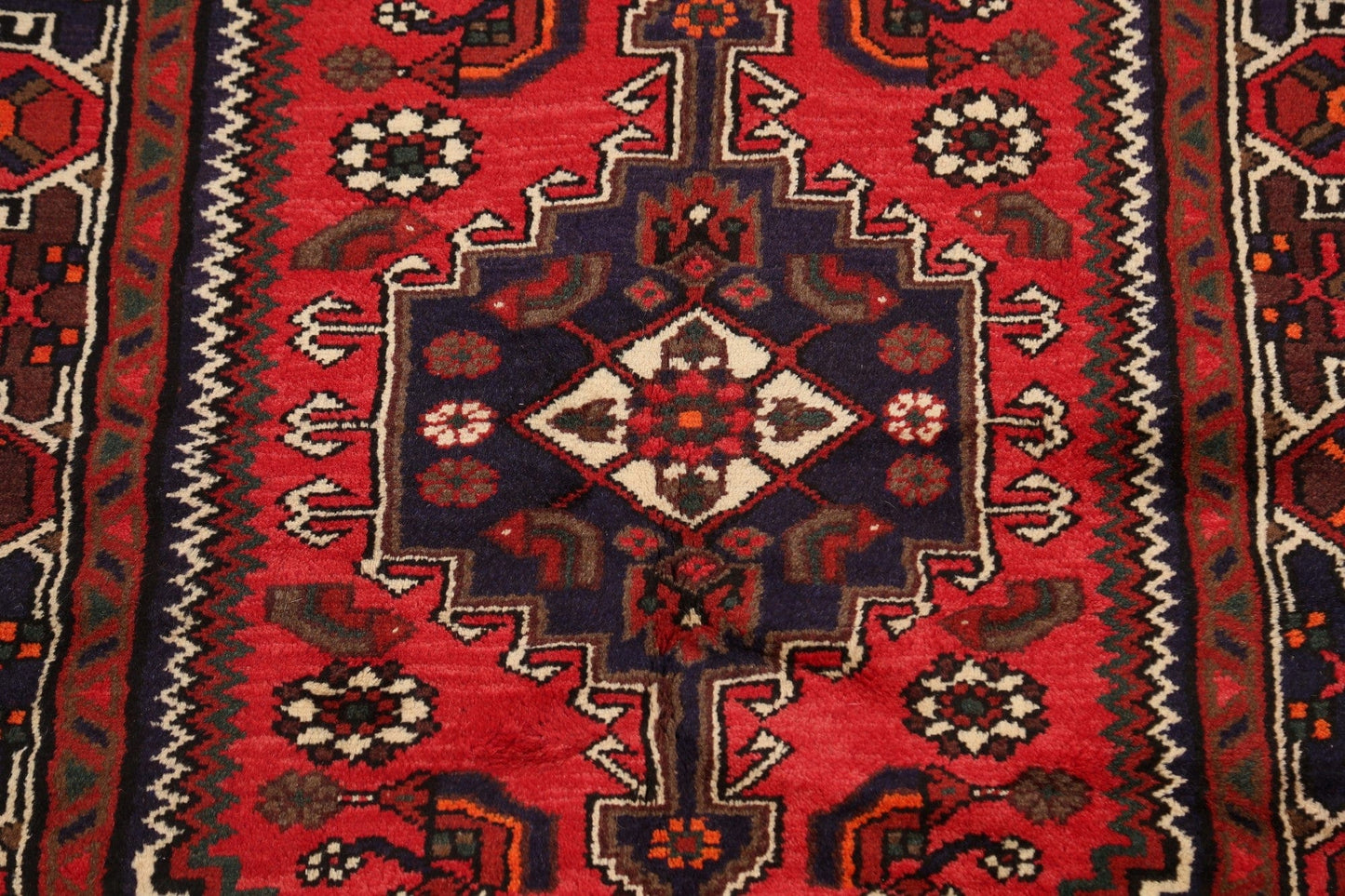 Geometric Hamedan Persian Area Rug 3x5