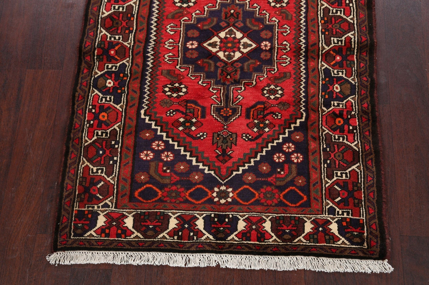 Geometric Hamedan Persian Area Rug 3x5