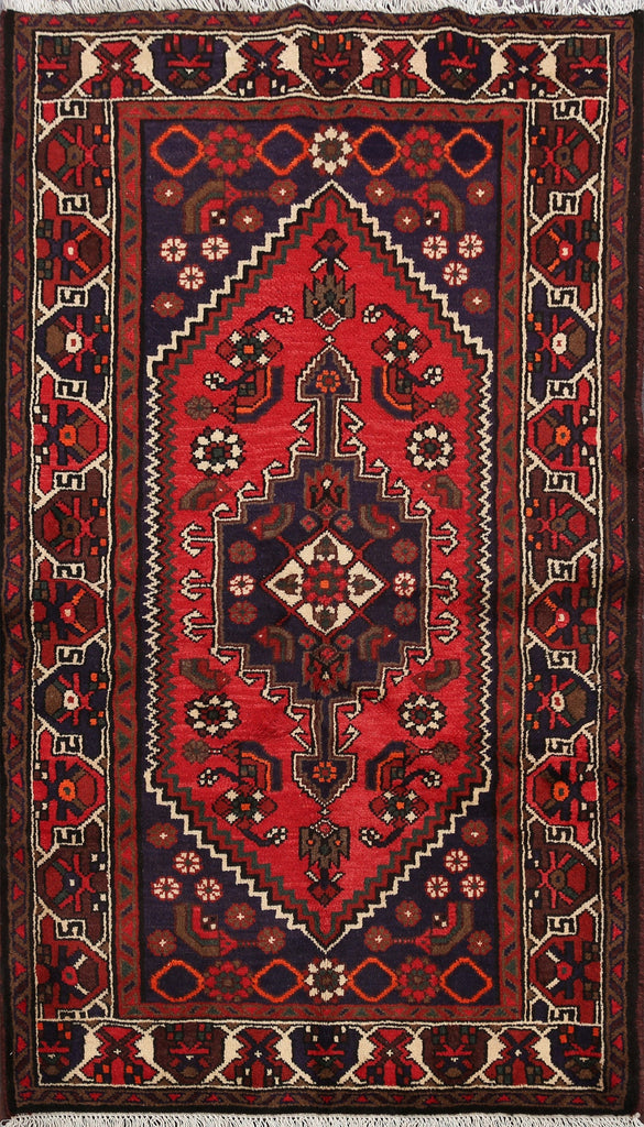 Geometric Hamedan Persian Area Rug 3x5