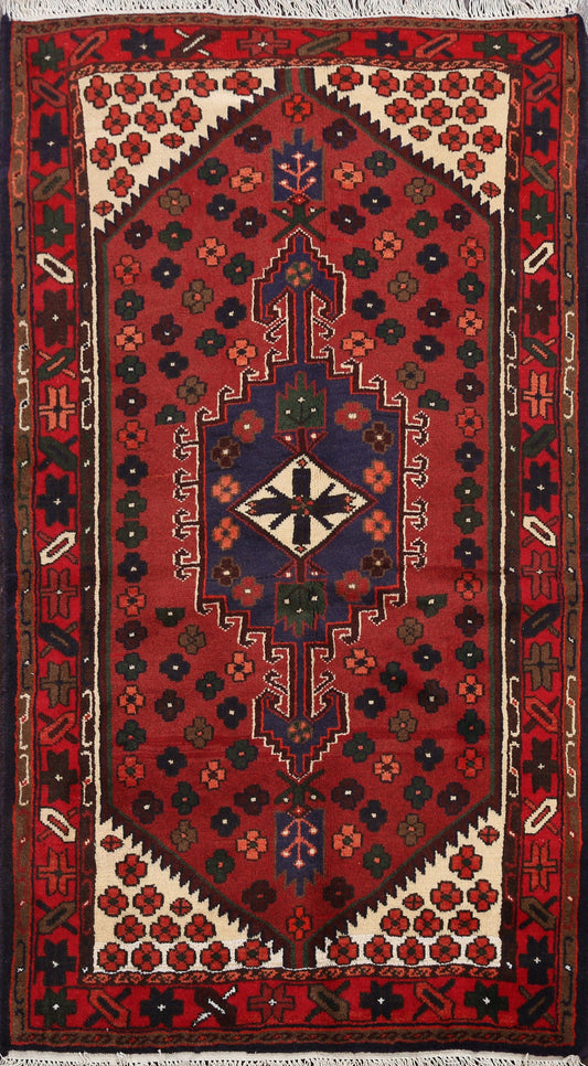 Geometric Hamedan Persian Area Rug 3x5