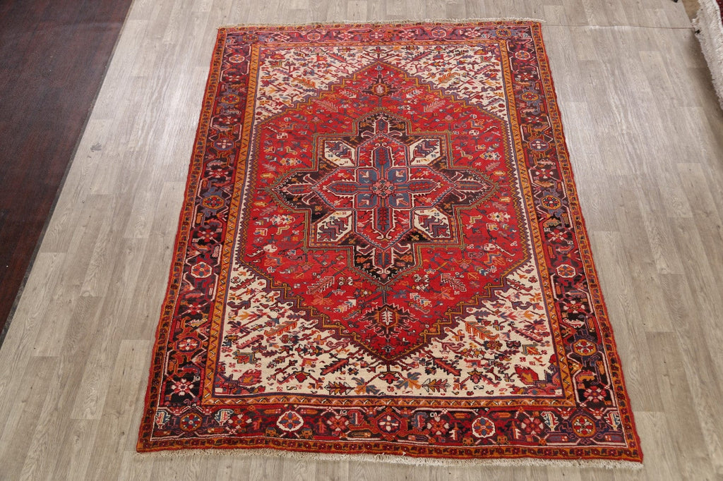 Geometric Heriz Persian Area Rug 7x10