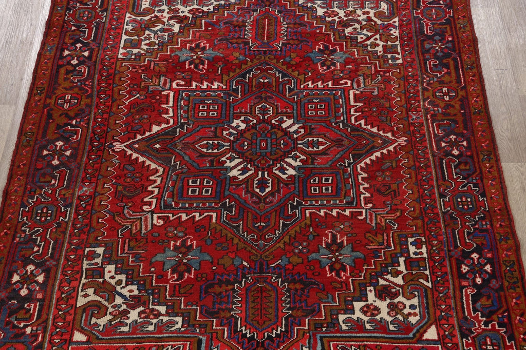 Geometric Heriz Persian Area Rug 7x11