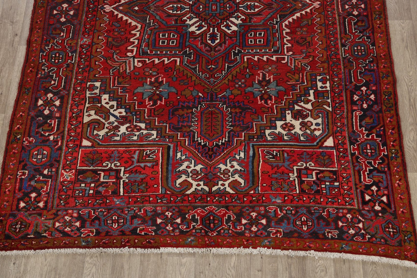 Geometric Heriz Persian Area Rug 7x11