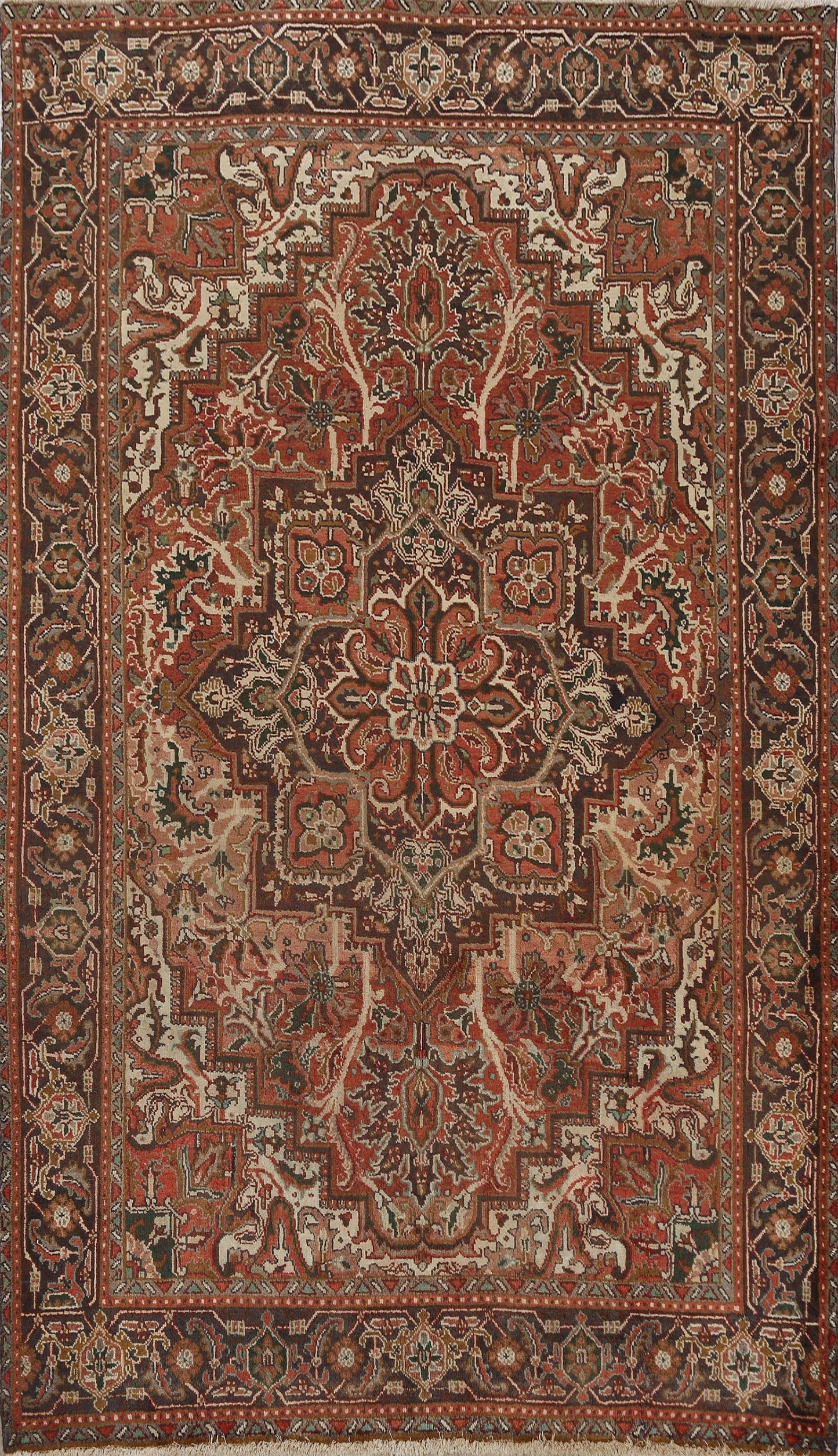 Geometric Heriz Persian Area Rug 7x9