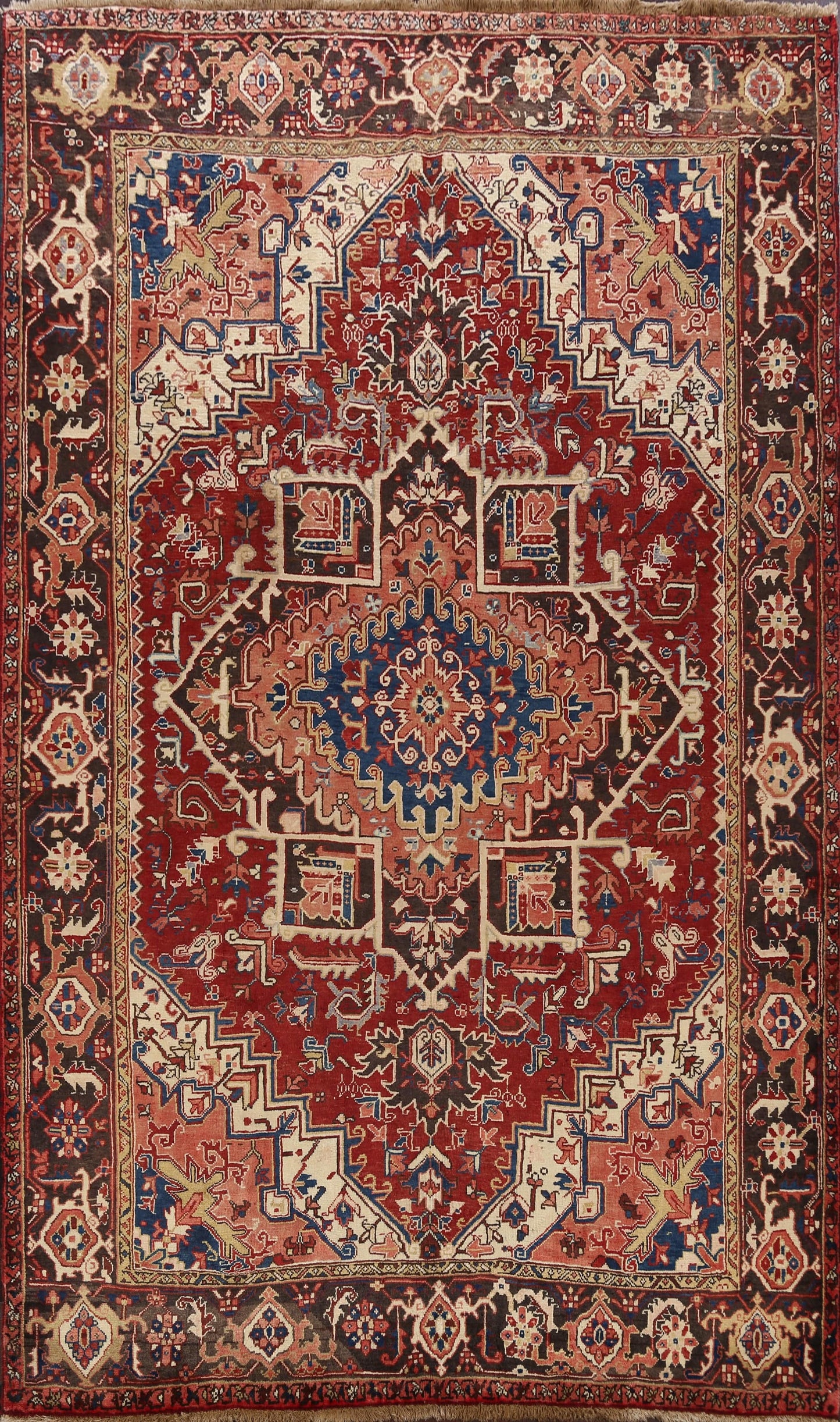 Geometric Heriz Persian Area Rug 7x9