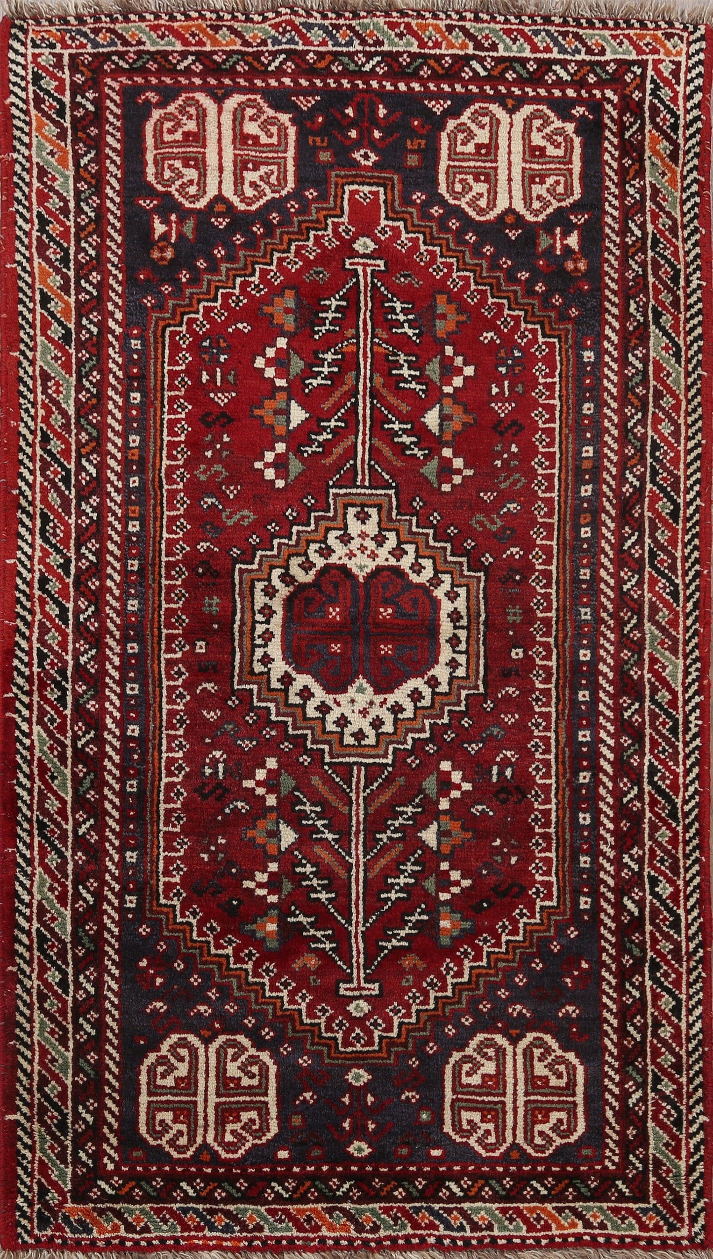 Tribal Red Shiraz Persian Area Rug 3x6