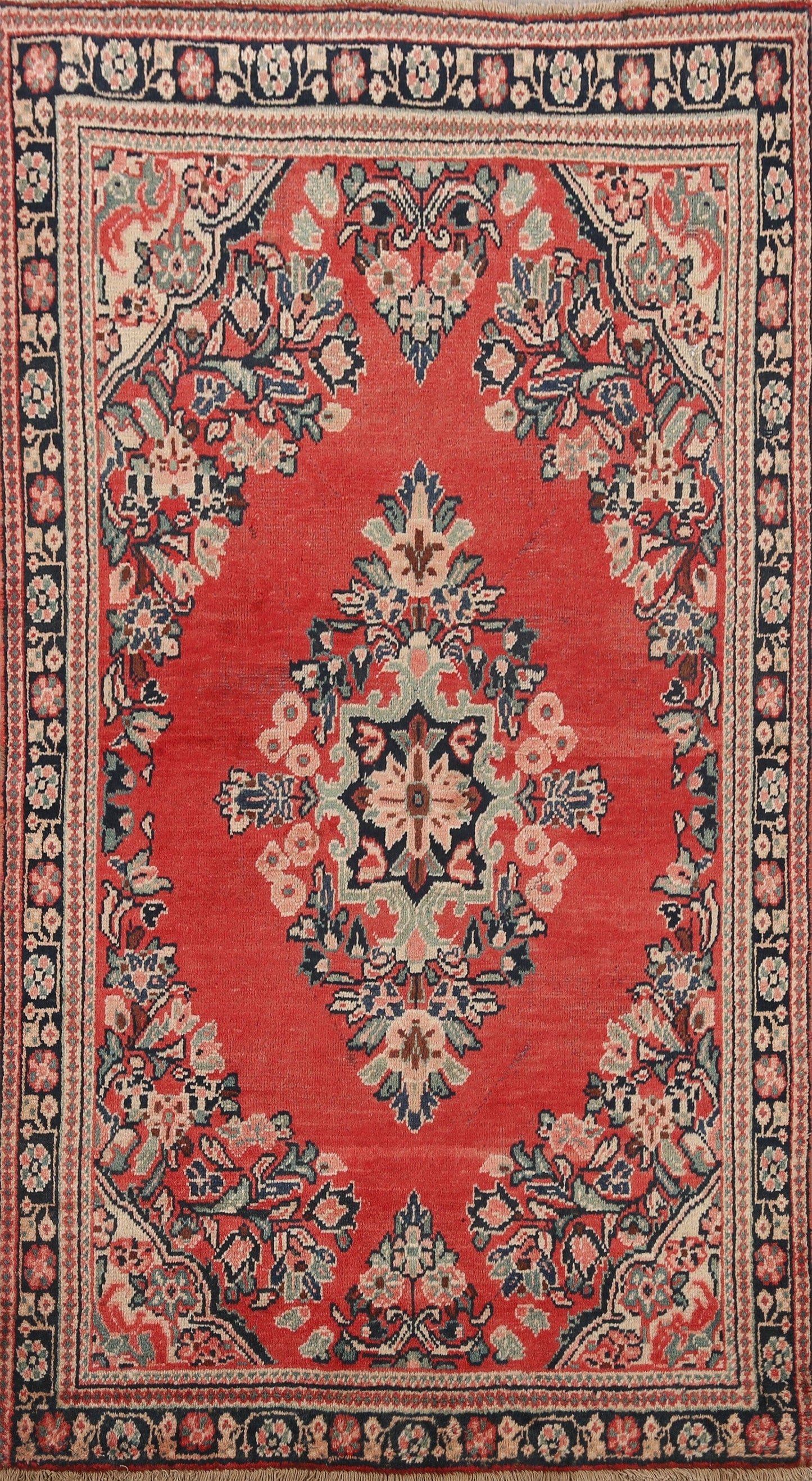 Floral Red Mahal Persian Area Rug 4x6