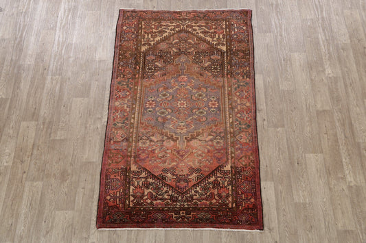 Tribal Geometric Hamedan Persian Area Rug 4x7