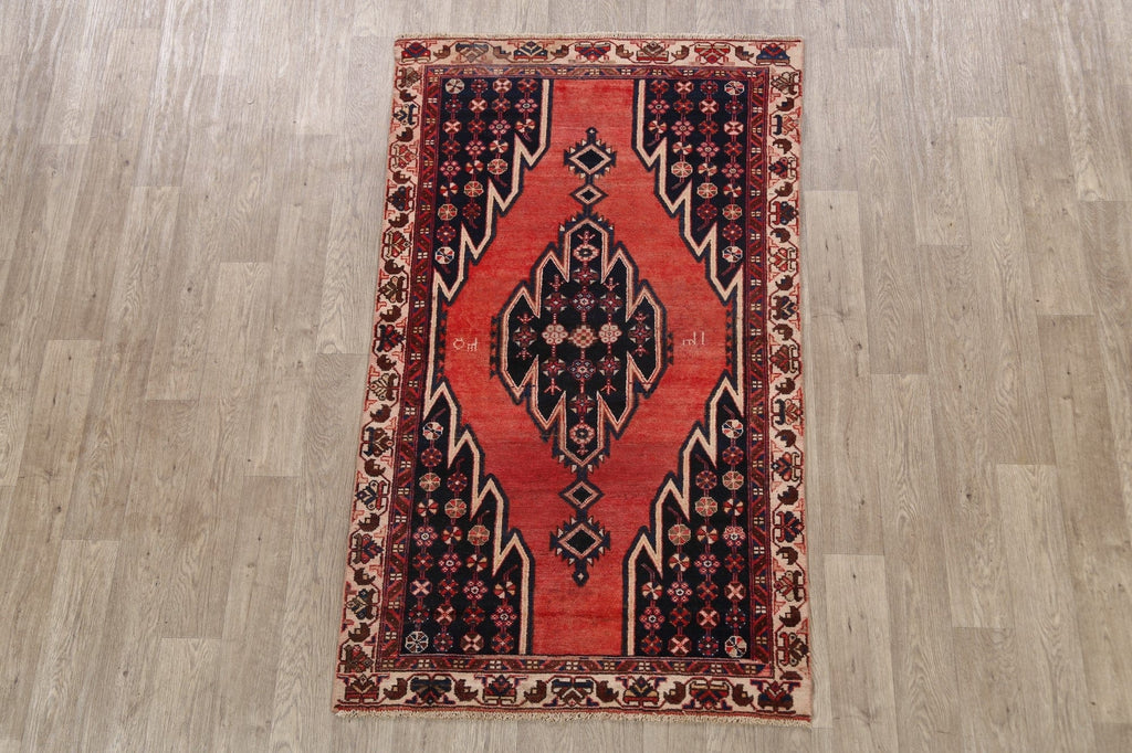 Geometric Hamedan Persian Area Rug 4x6