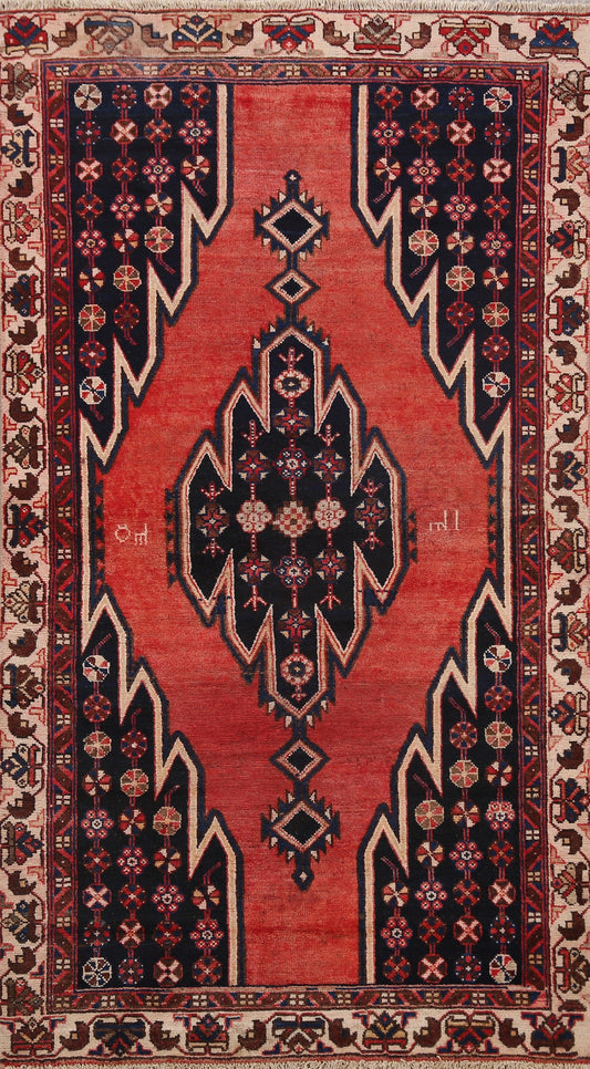 Geometric Hamedan Persian Area Rug 4x6