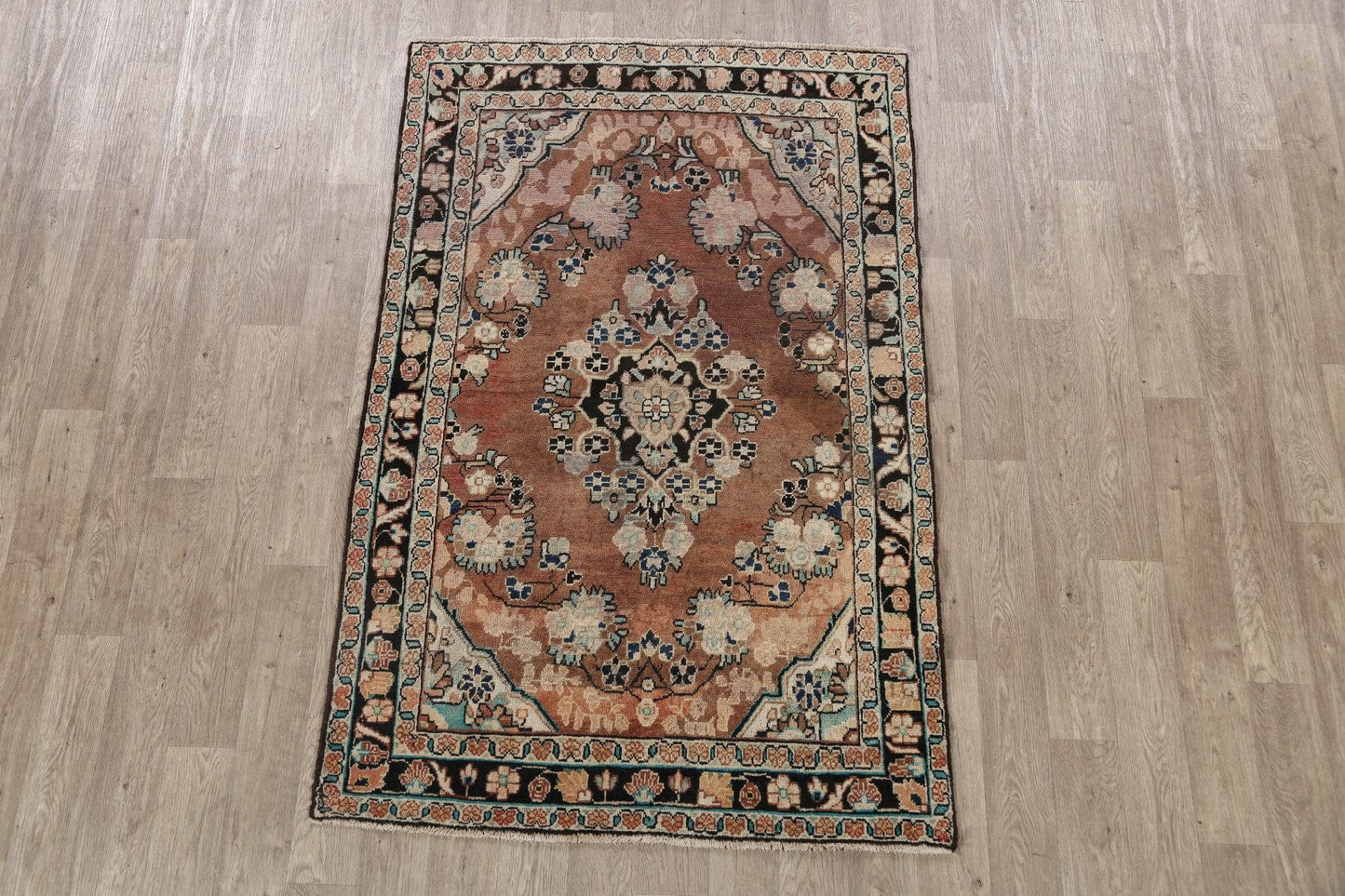 Floral Sarouk Persian Area Rug 4x7