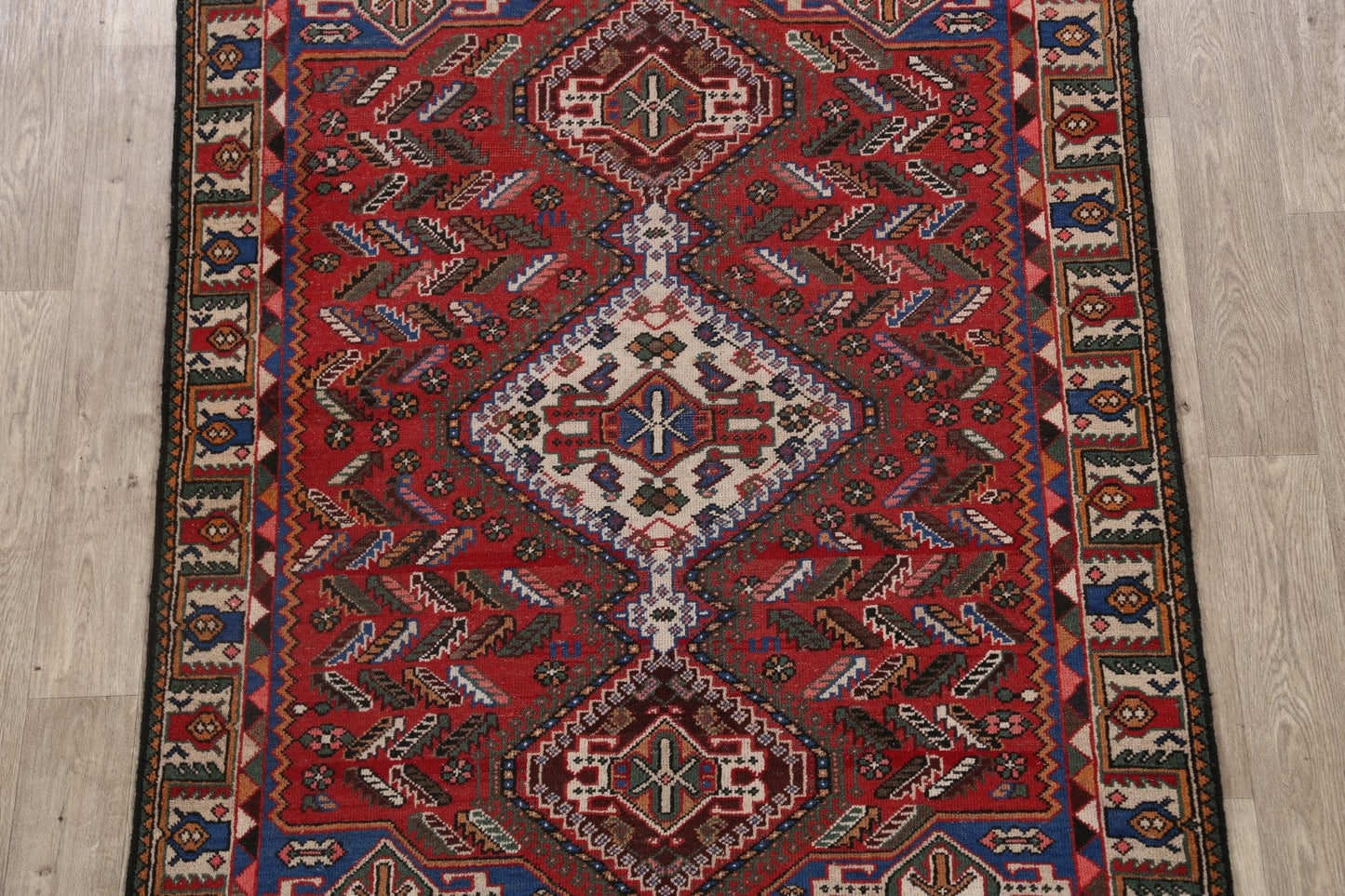 Antique Tribal Bakhtiari Persian Area Rug 5x6