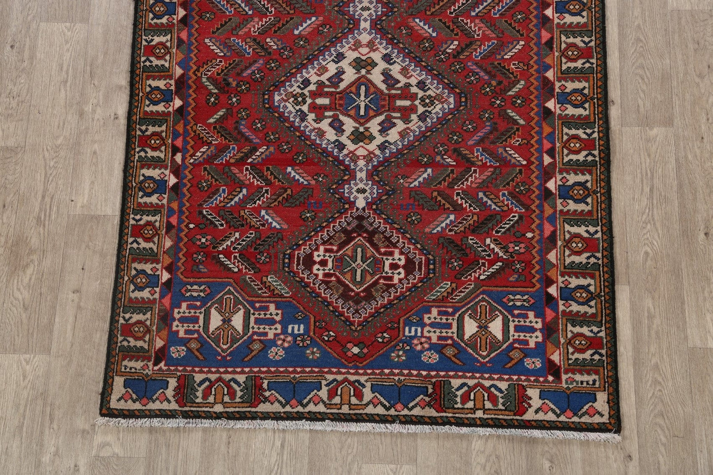 Antique Tribal Bakhtiari Persian Area Rug 5x6