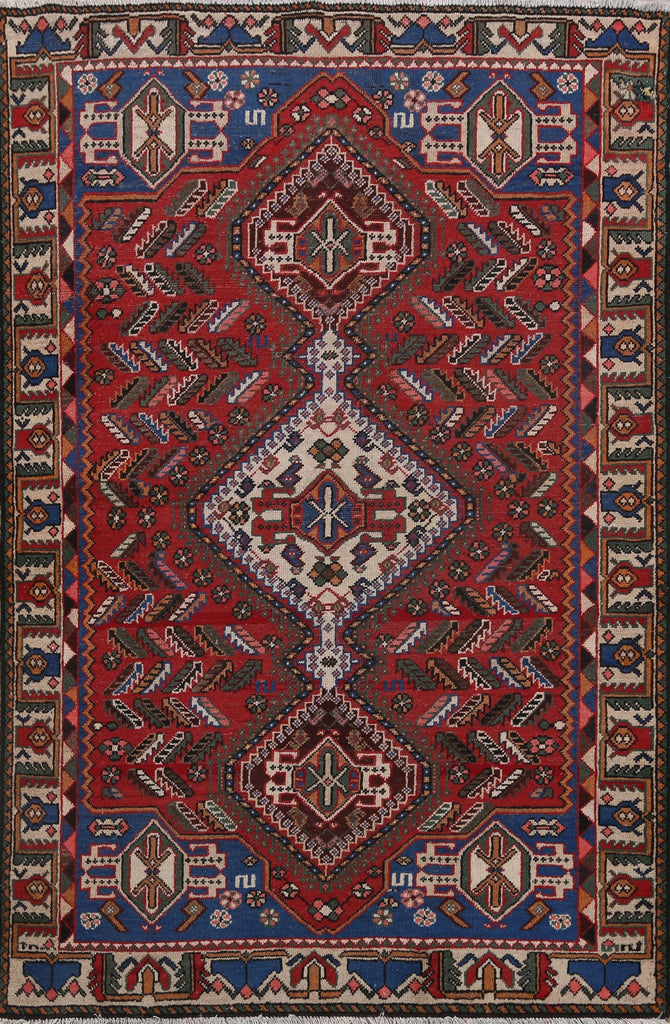 Antique Tribal Bakhtiari Persian Area Rug 5x6