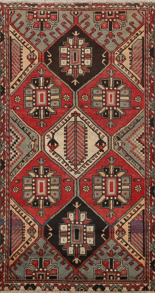 Geometric Bakhtiari Persian Area Rug 4x6