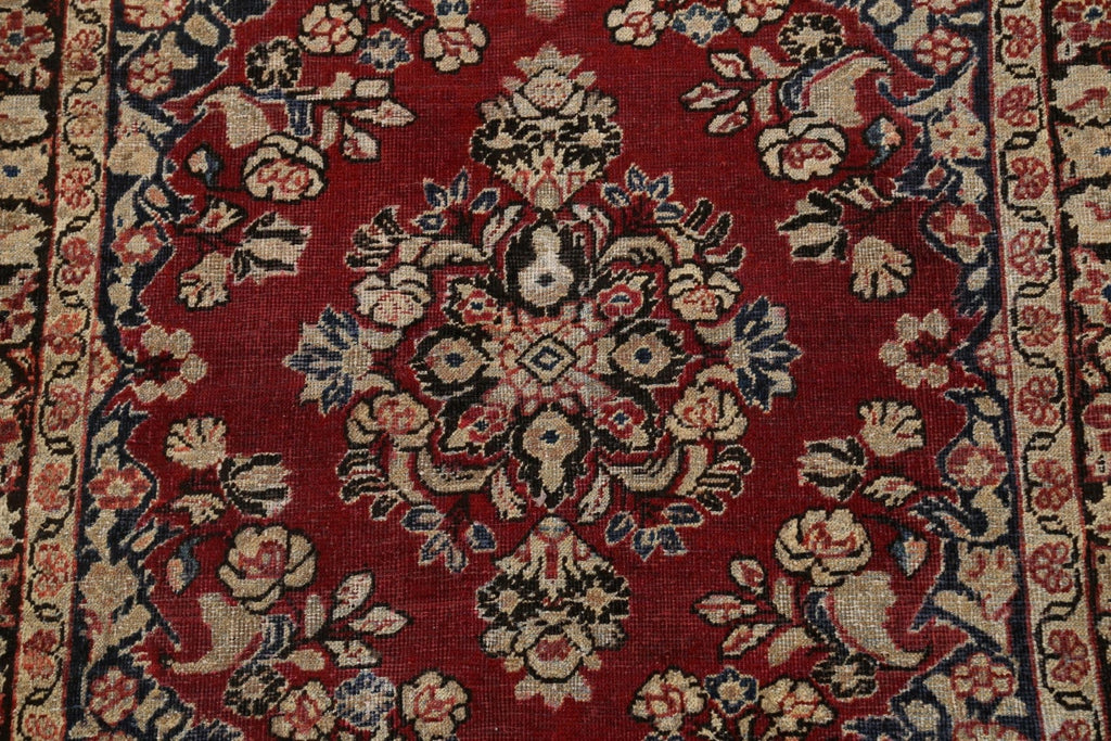 Pre-1900 Antique Floral Mahal Persian Area Rug 4x6