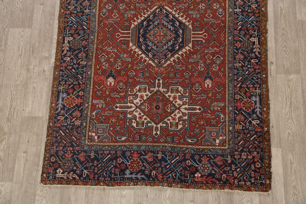 Antique 100% Vegetable Dye Gharajeh Persian Area Rug 4x6