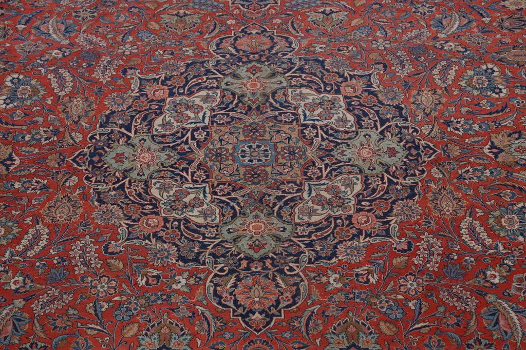 Pre-1900 Vegetable Dye kashan Persian Area 11x18 Large