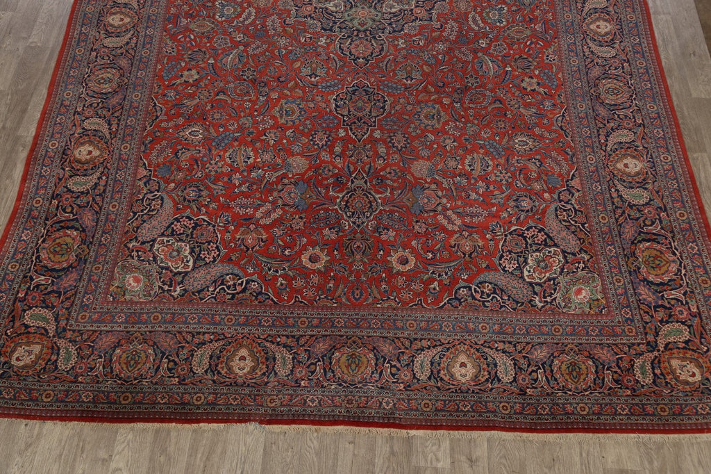 Pre-1900 Vegetable Dye kashan Persian Area 11x18 Large