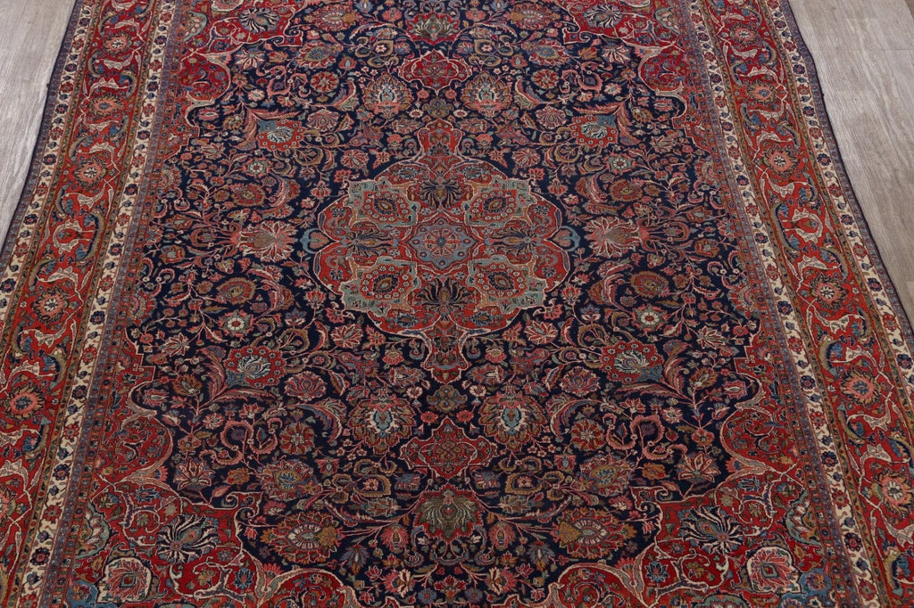 Antique Vegetable Dye Kashan Dabir Persian Area Rug 10x13