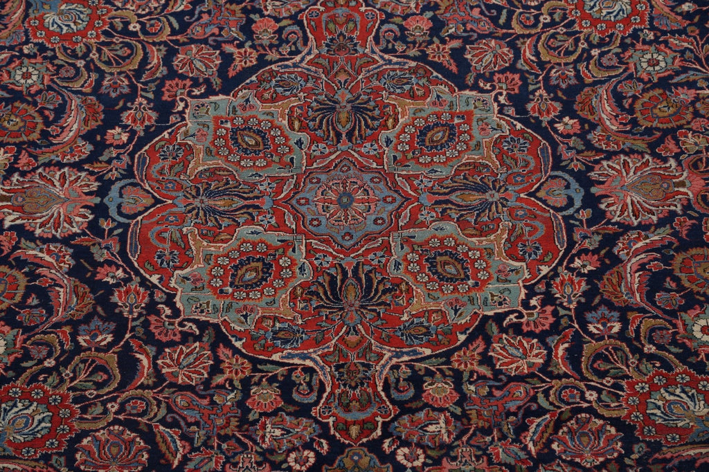 Antique Vegetable Dye Kashan Dabir Persian Area Rug 10x13