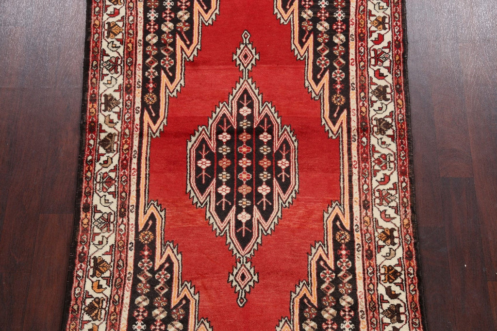 Geometric Hamedan Persian Area Rug 4x7