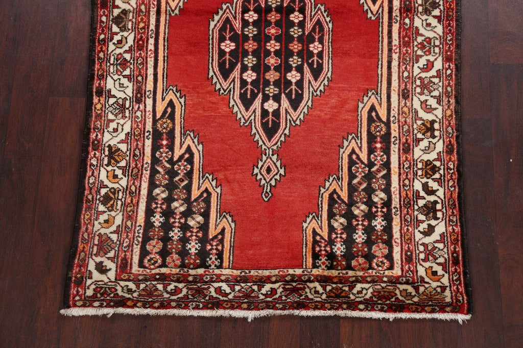 Geometric Hamedan Persian Area Rug 4x7