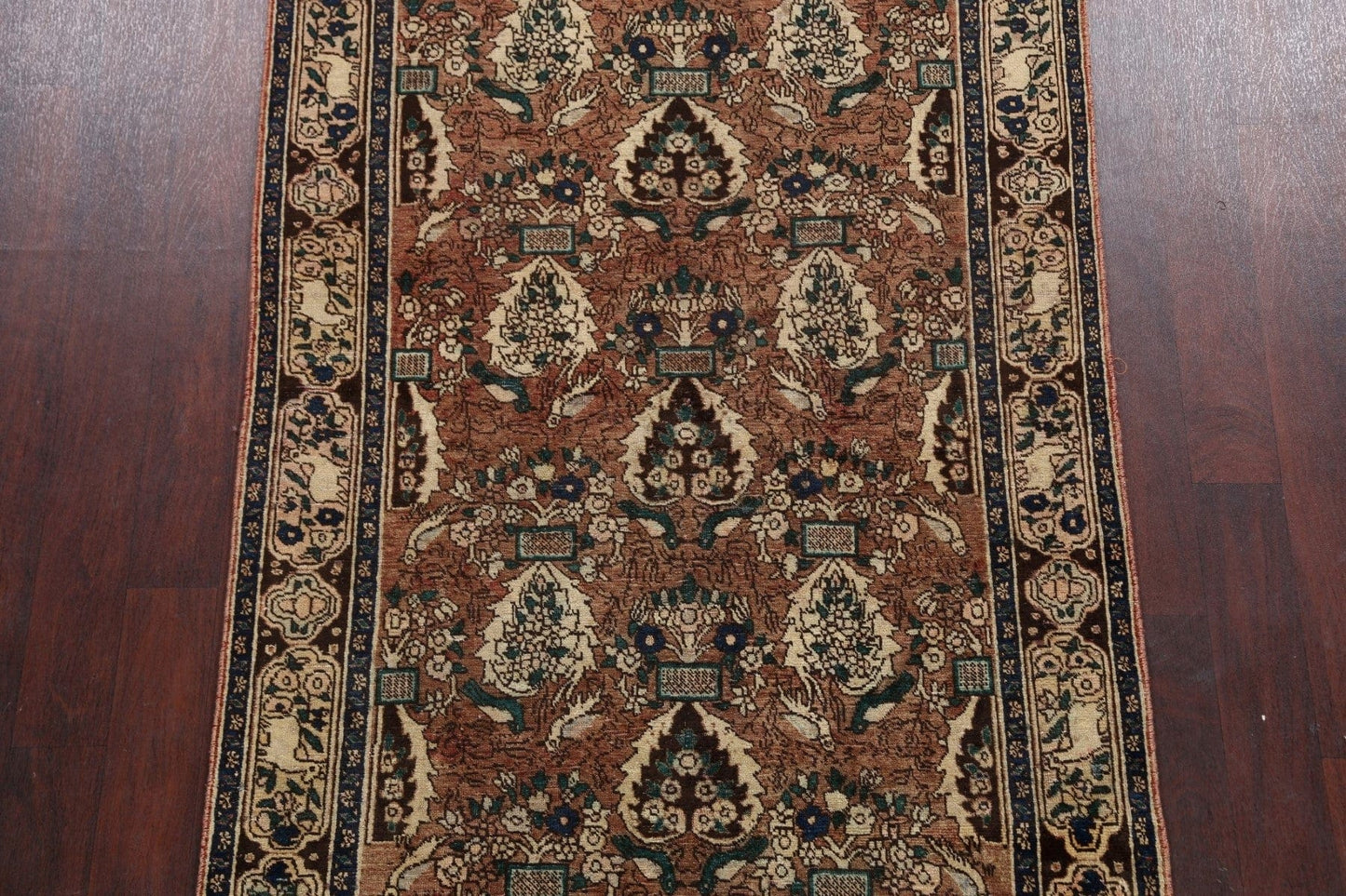 Antique Animal Pictorial Bakhtiari Persian Area Rug 4x7