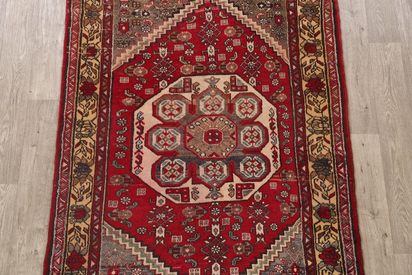 Tribal Hamedan Persian Area Rug 4x6