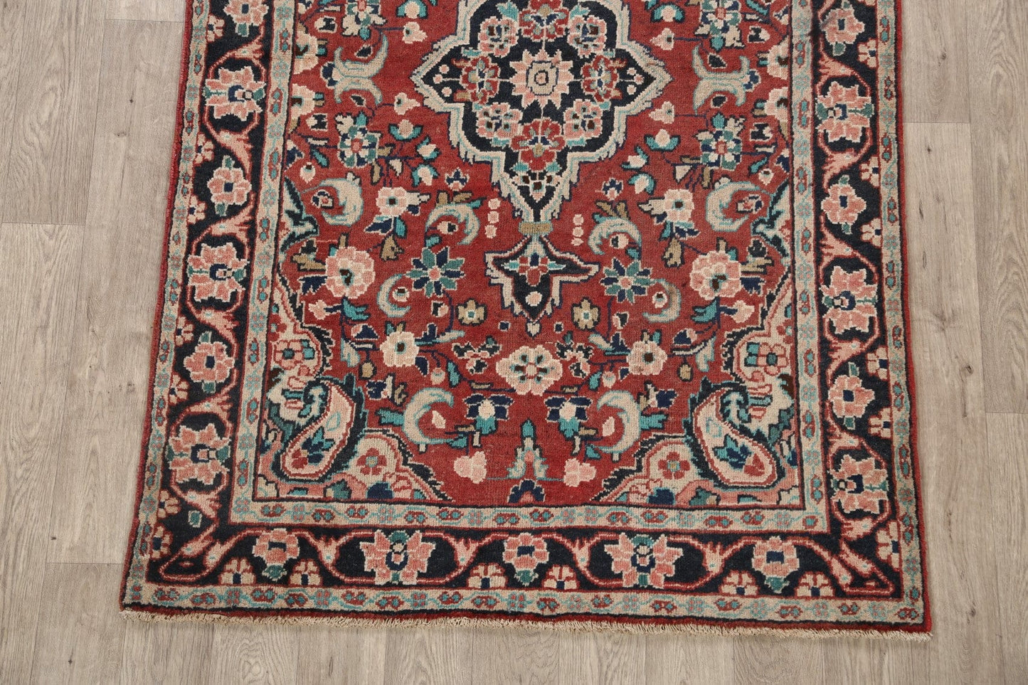 Antique Floral Mahal Persian Area Rug 4x7