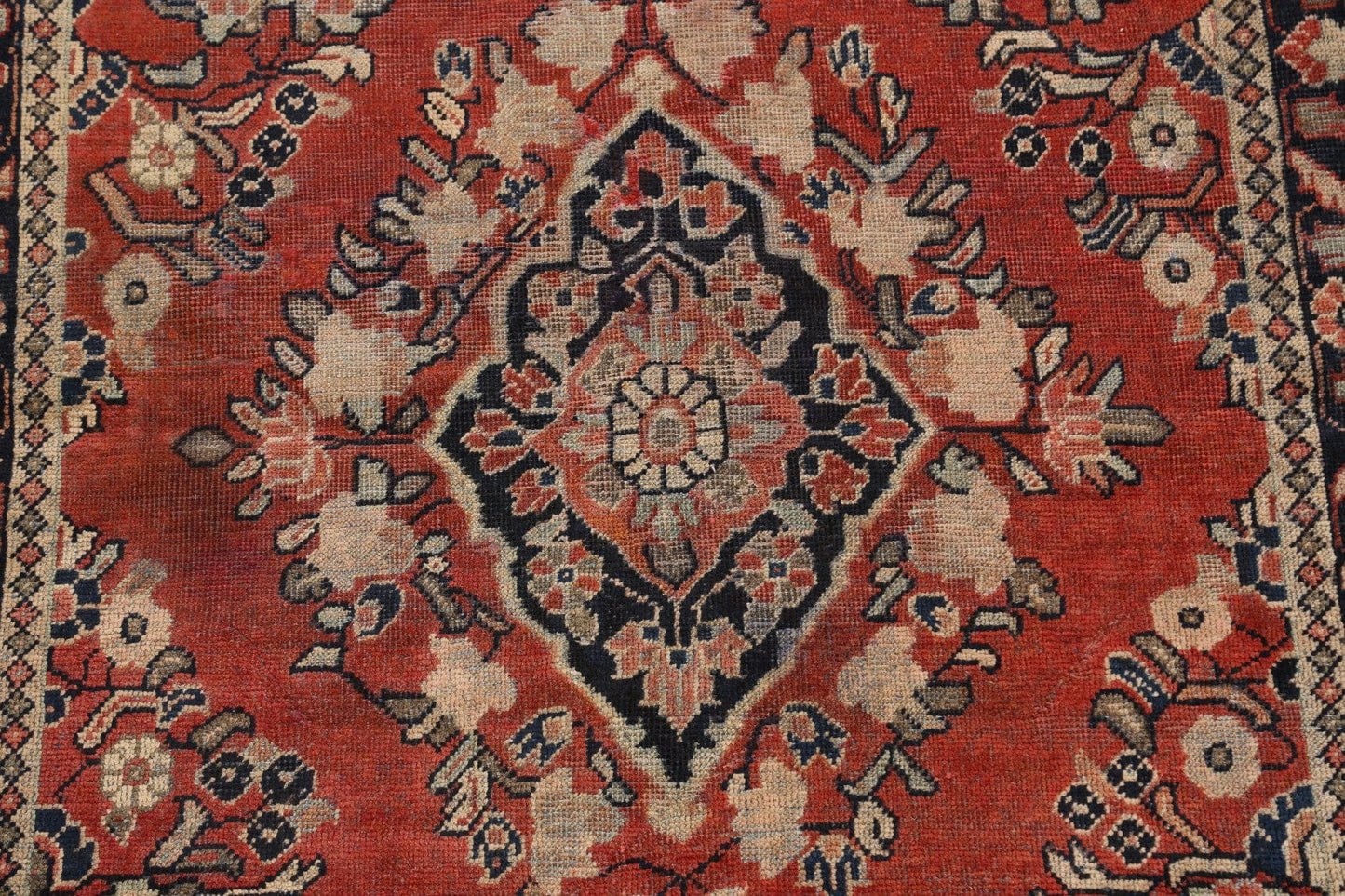 Antique Floral Mahal Persian Area Rug 4x7
