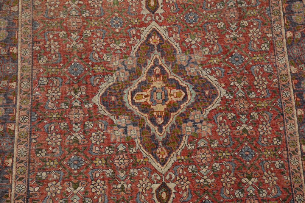 Antique Geometric Sarouk Persian Area Rug 4x7