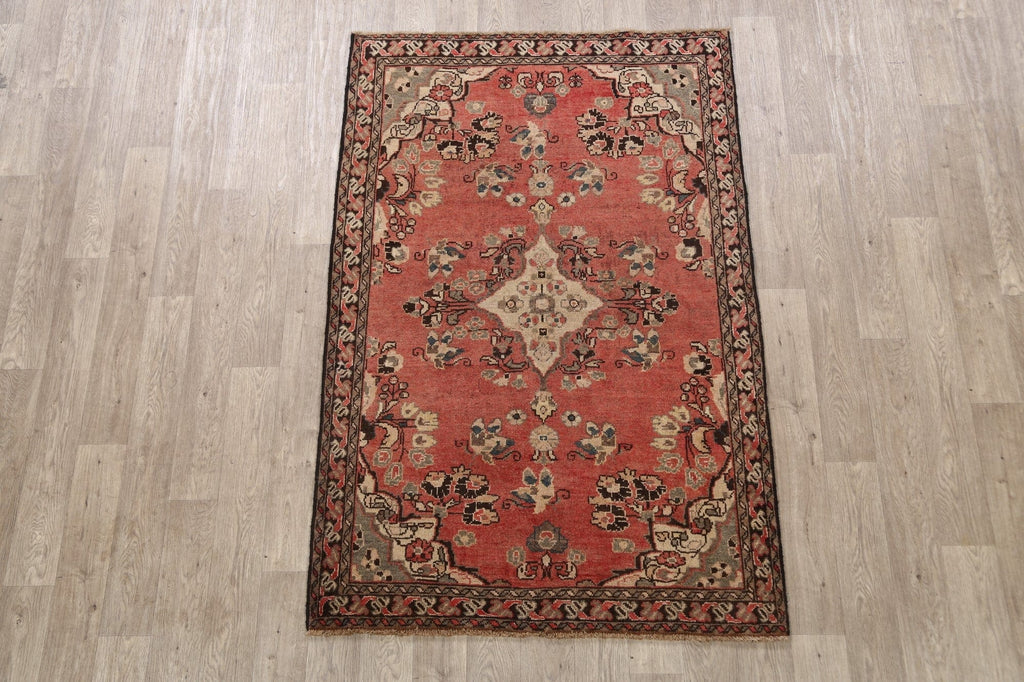 Antique Floral Mahal Persian Area Rug 4x6