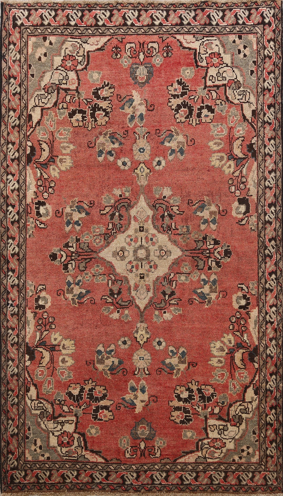 Antique Floral Mahal Persian Area Rug 4x6