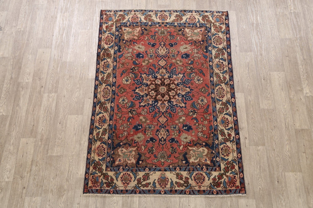 Antique Floral Bakhtiari Persian Area Rug 5x7