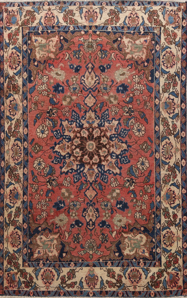 Antique Floral Bakhtiari Persian Area Rug 5x7