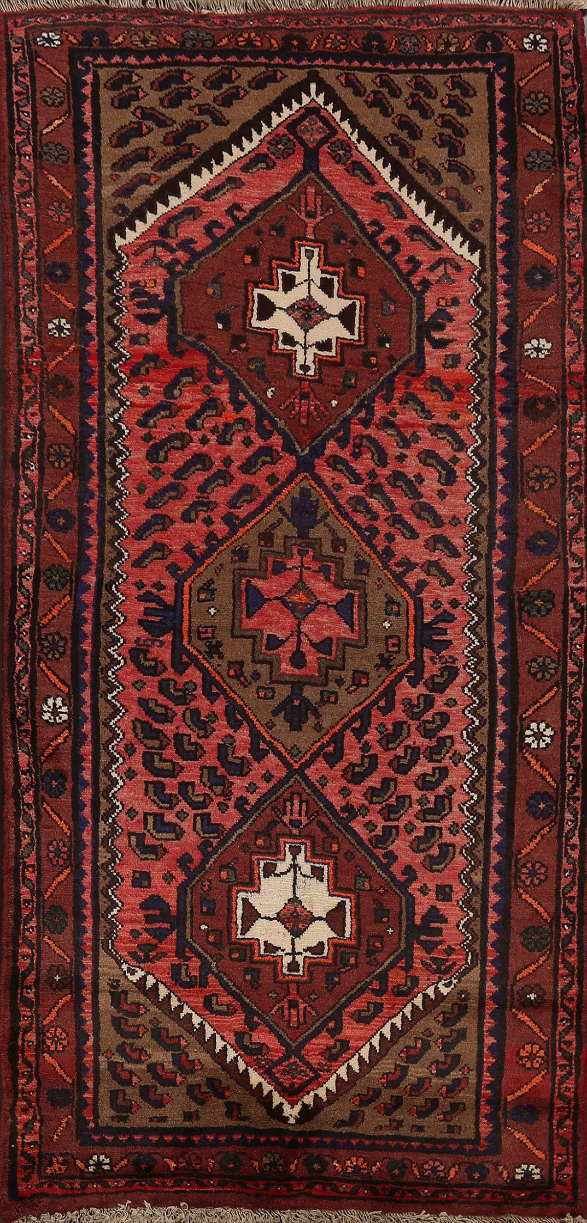 Tribal Hamedan Persian Area Rug 3x6