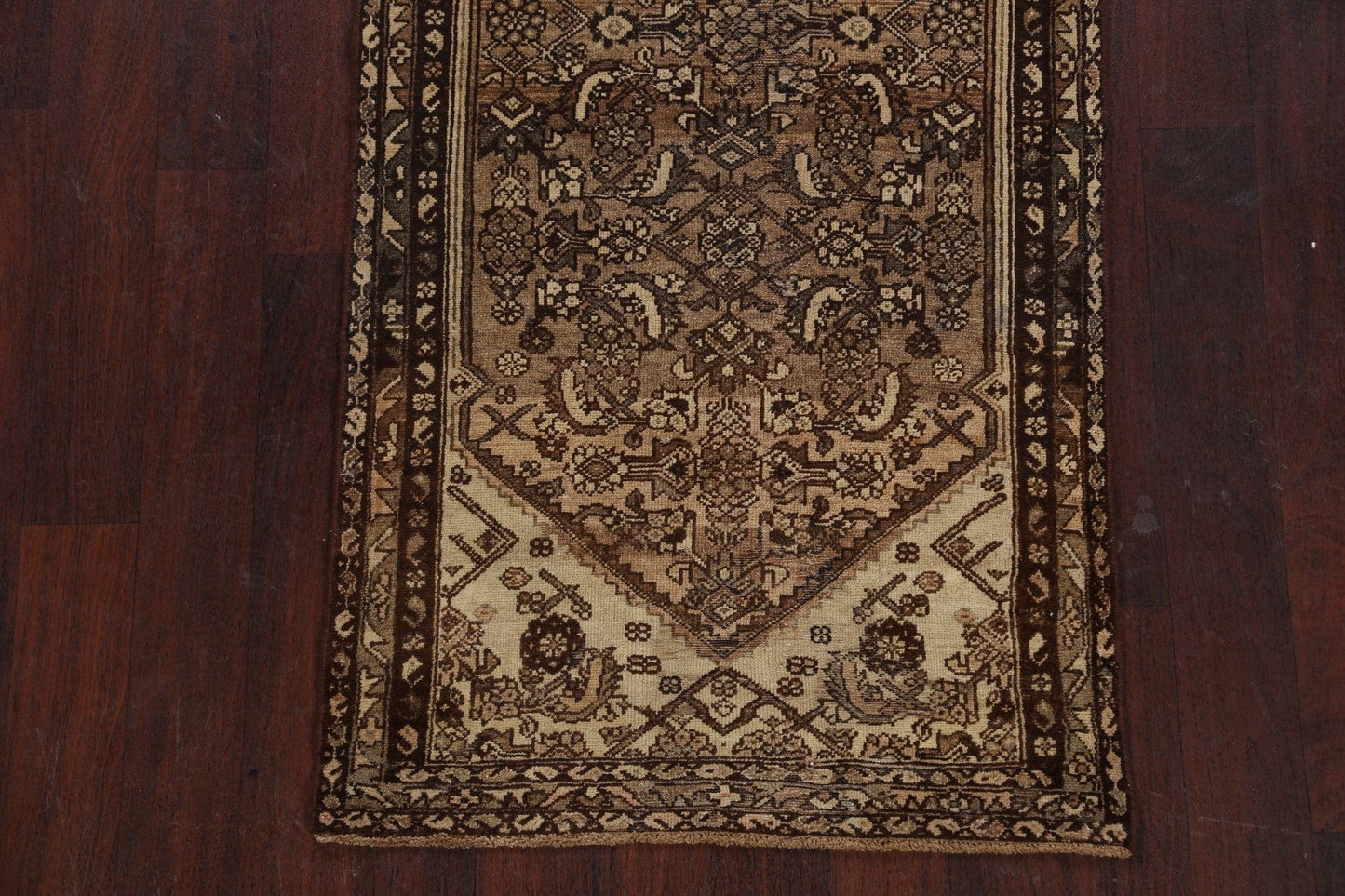 Antique Geometric Malayer Persian Runner Rug 3x9