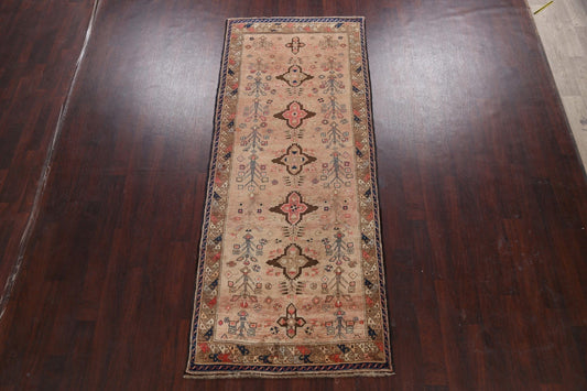 Antique Vegetable Dye Sultanabad Persian Runner Rug 4x9