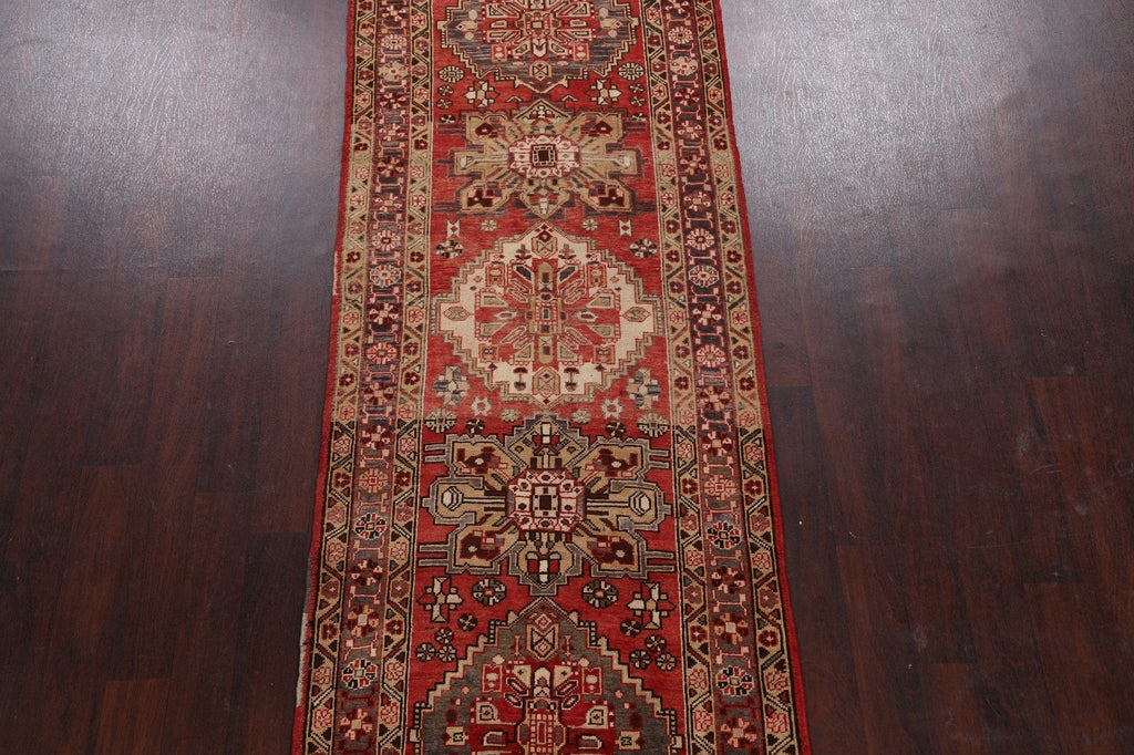 Geometric Heriz Persian Runner Rug 3x10